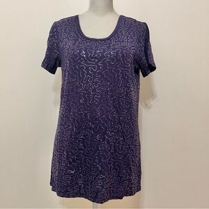 NWOT Isaac Mizrahi Live Purple Sequin Top